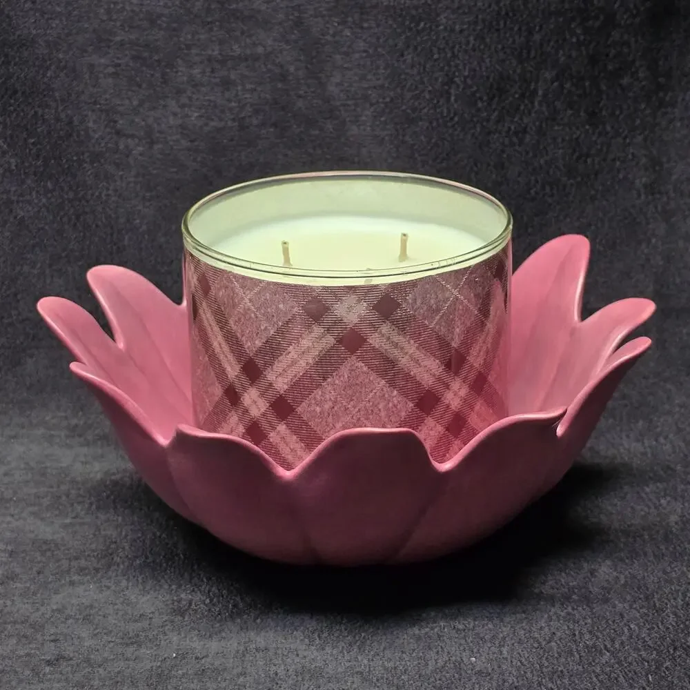 PartyLite Pink Asian Persuasion Lotus Flower Decorative Multi Use Bowl Floral